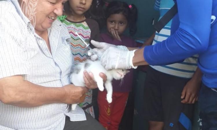 Estudiantes de la carrera del Técnico Superior Agropecuario del CUR Jinotega participaron en la Campaña de vacunación contra la rabia en caninos