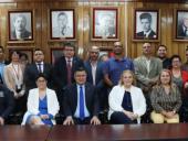 Autoridades de la UES reciben visita de delegación de la UPV y JOVESOLIDES España