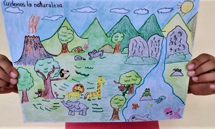 Niños y niñas expresan arte en concurso ambiental