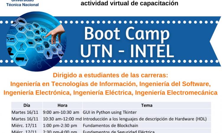 UTN e INTEL realizarán BOOT CAMP para estudiantes de las carreras de Ingeniería