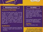 Oferta de Empleo: Profesor de Mercadotecnia en la Universidad de Belice