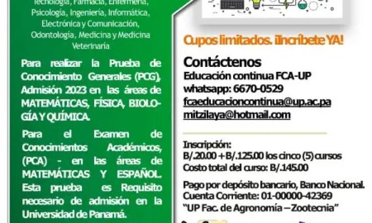 II convocatoria de los cursos propedéuticos en la Facultad de Ciencias Agropecuarias