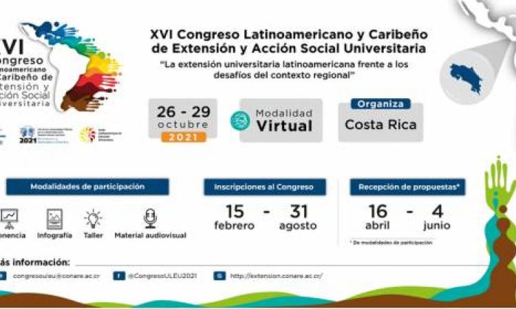 CONARE declara de interés institucional XVI Congreso Latinoamericano y Caribeño de Extensión y Acción Social Universitaria 2021