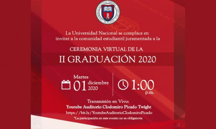 UNA celebra ceremonia virtual de II graduación 2020
