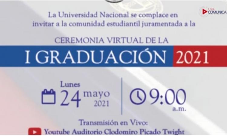 Ceremonia de graduación virtual para profesionales con sello UNA