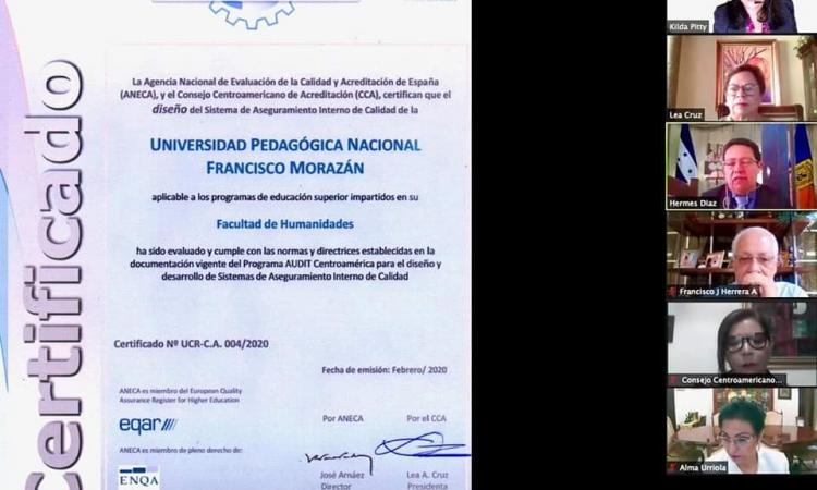 Otorgan certificado internacional en calidad de la formación superior a la UPNFM