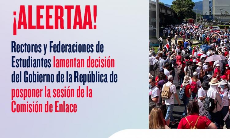 Rectores y Federaciones de Estudiantes lamentaron decisión del Gobierno de la República de posponer la sesión de la Comisión de Enlace